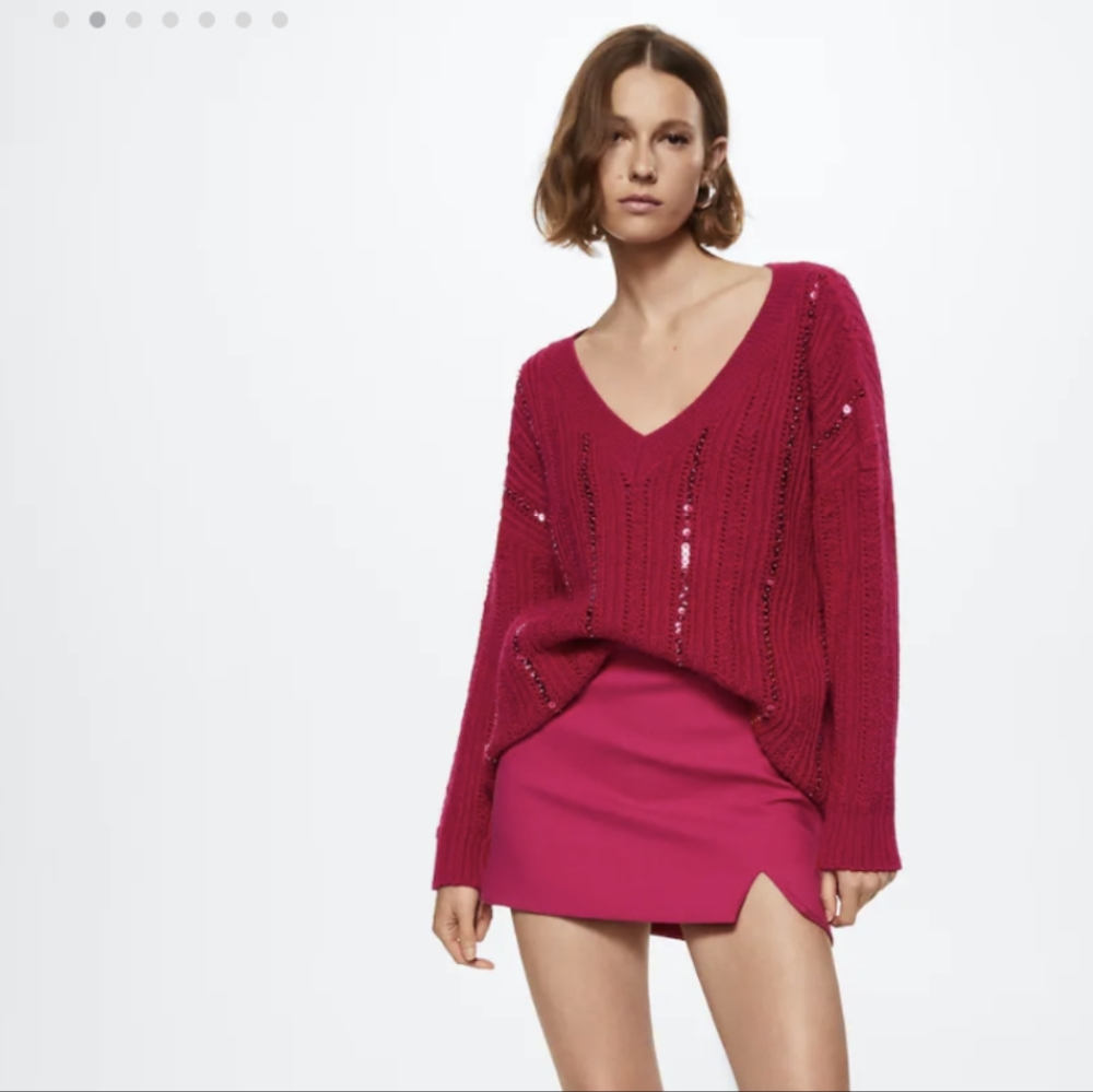 Mango Knit Oversized Sweater S